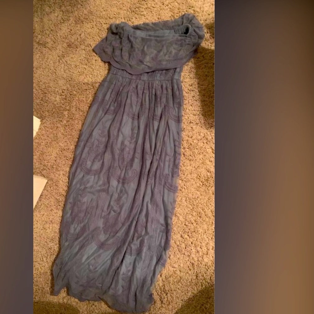 Pink Blush Lace off the shoulder maternity Maxi